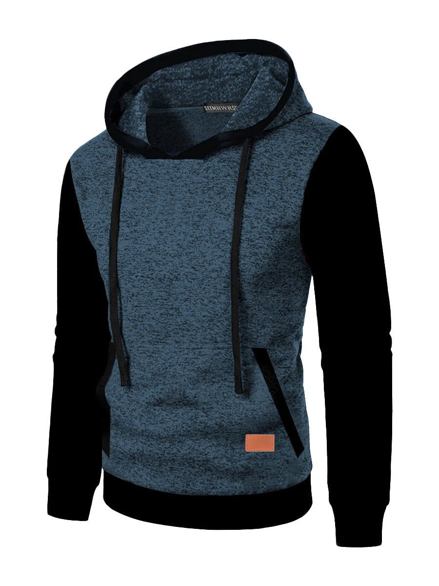 Men's Casual Jacquard Hooded Sweater by GJG Denim
