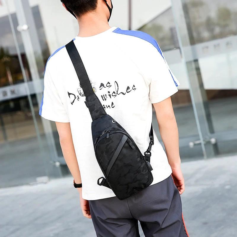 Men's Camouflage Chest Bags With Headphone Hole by GJG Denim