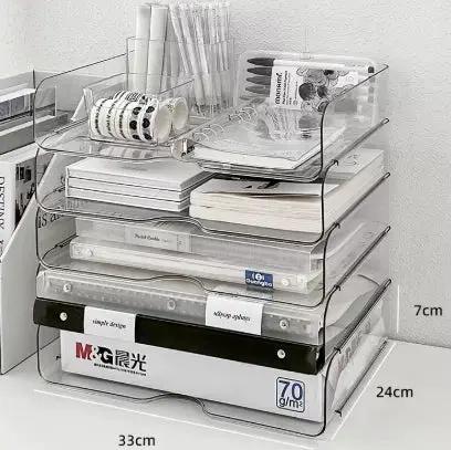 Desktop Storage Box Transparent Acrylic Desk Storage Rack by GJG Denim
