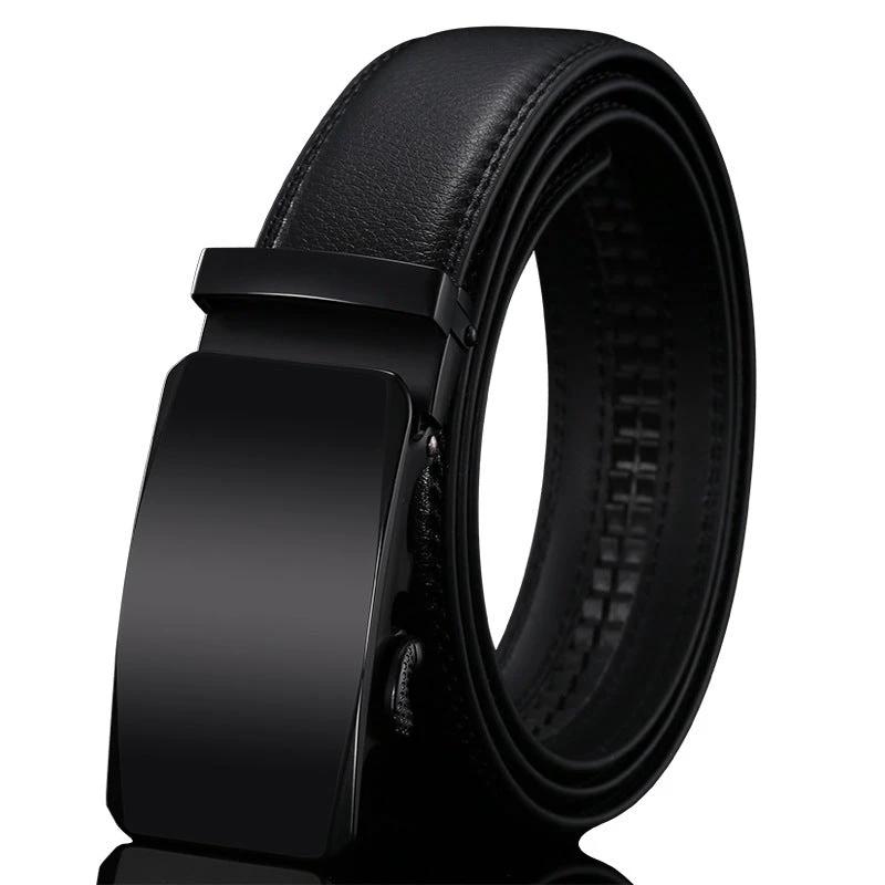 Men's Genuine Leather Belt With Automatic Buckle by GJG Denim