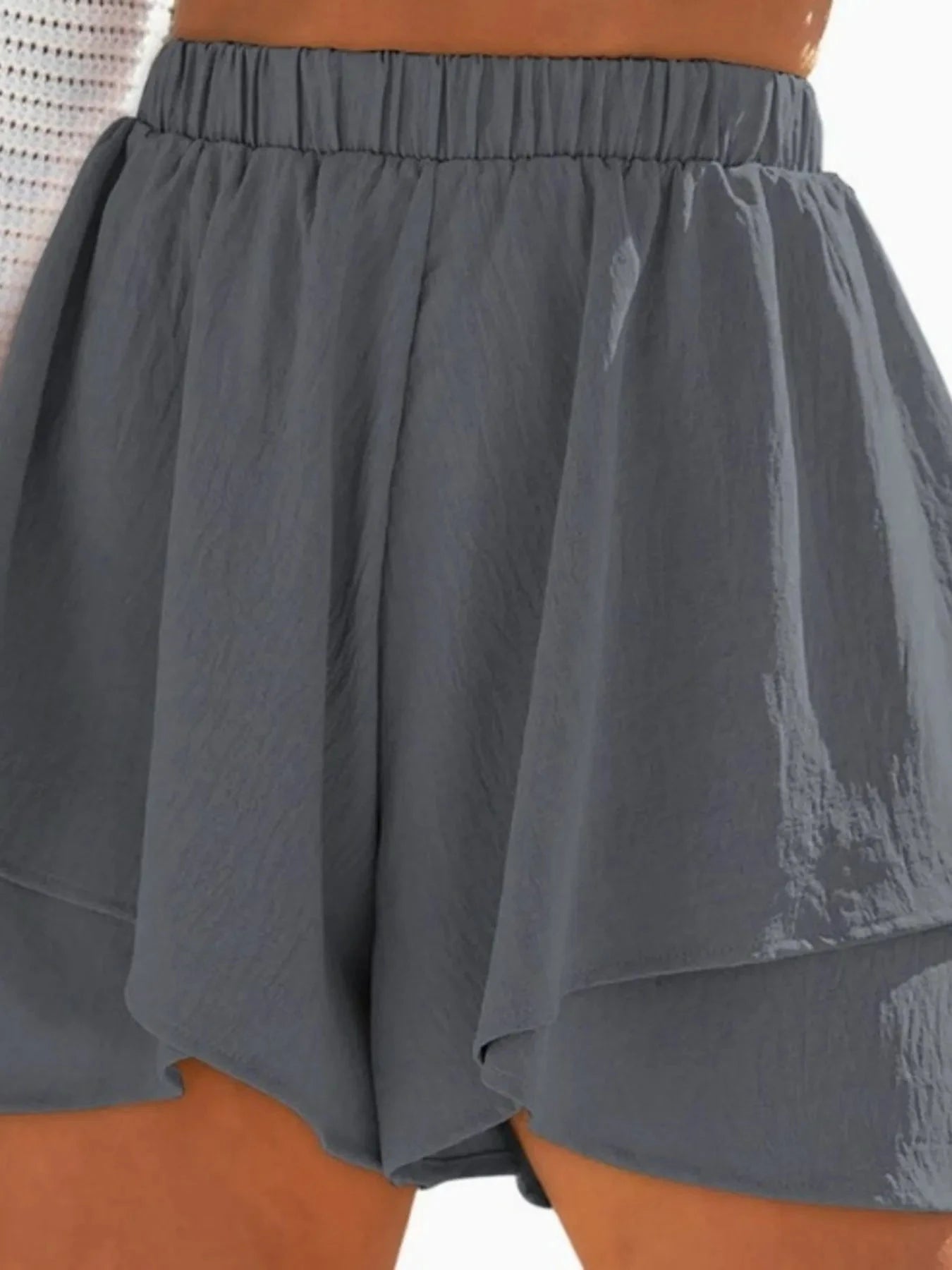 High-Waisted Elastic Waistband Layered Shorts by Lady Ros