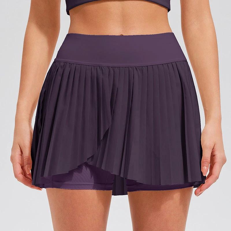 Fake Two-piece Breathable Sports High-waisted Skirt by GJG Denim