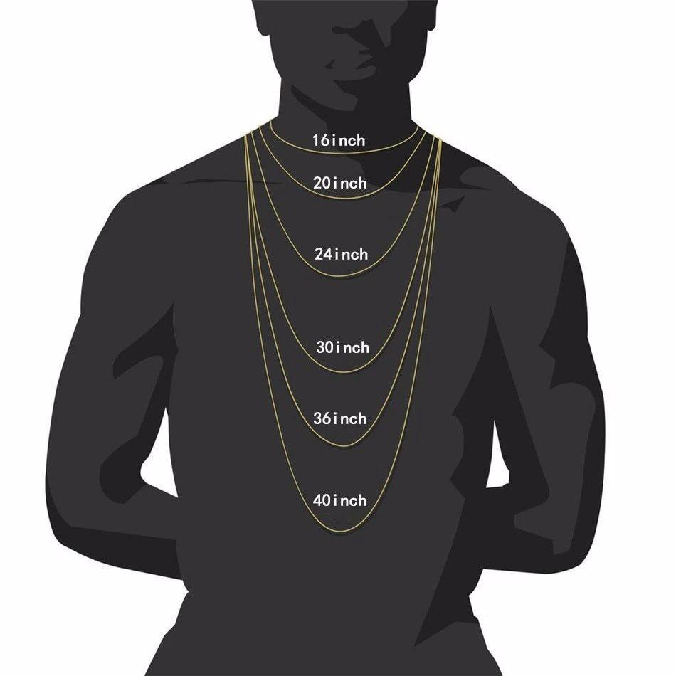 8-18mm Wide Stainless Steel Cuban Chain CZ Zircon Box Lock Necklace by GJG Denim