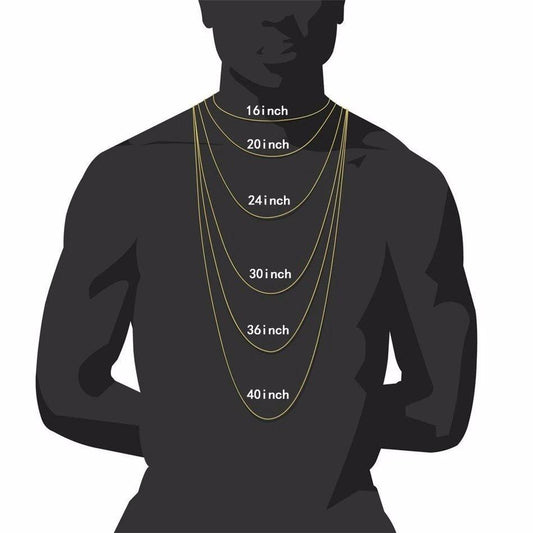 8-18mm Wide Stainless Steel Cuban Chain CZ Zircon Box Lock Necklace by GJG Denim