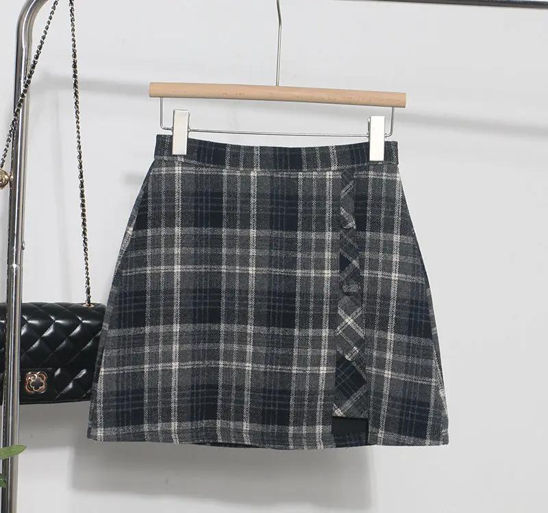 Irregular High-waisted A-line Skirt For Women by GJG Denim