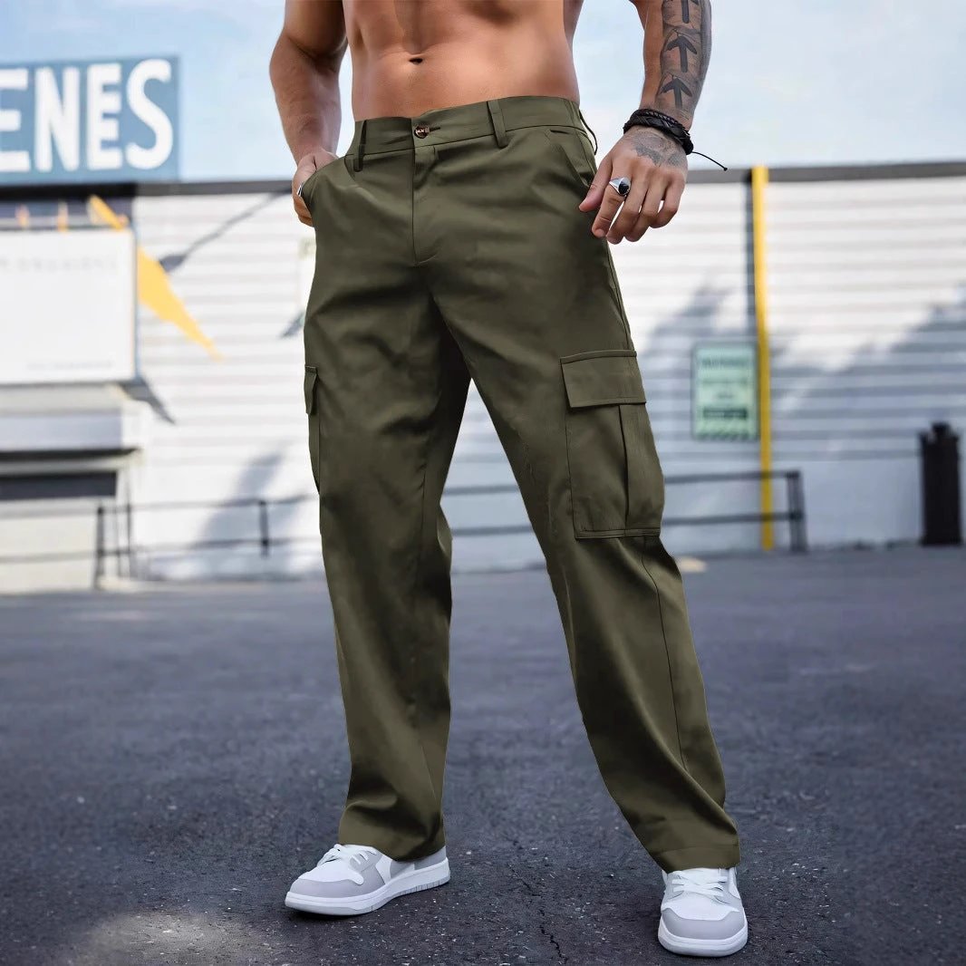 Wear-resistant Sports Straight Loose Cargo Pants by GJG Denim