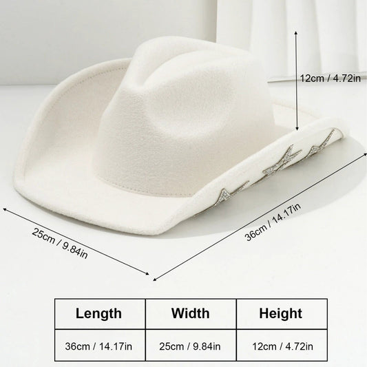 Woolen Felt Western Denim Top Hat Party Hat by GJG Denim