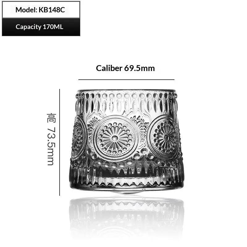 Creative Engraved Glass Classical Cup Thickened Drinkware by GJG Denim