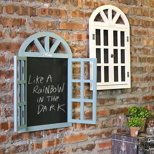 Wooden False Window Chalkboard Wall Decor by GJG Denim
