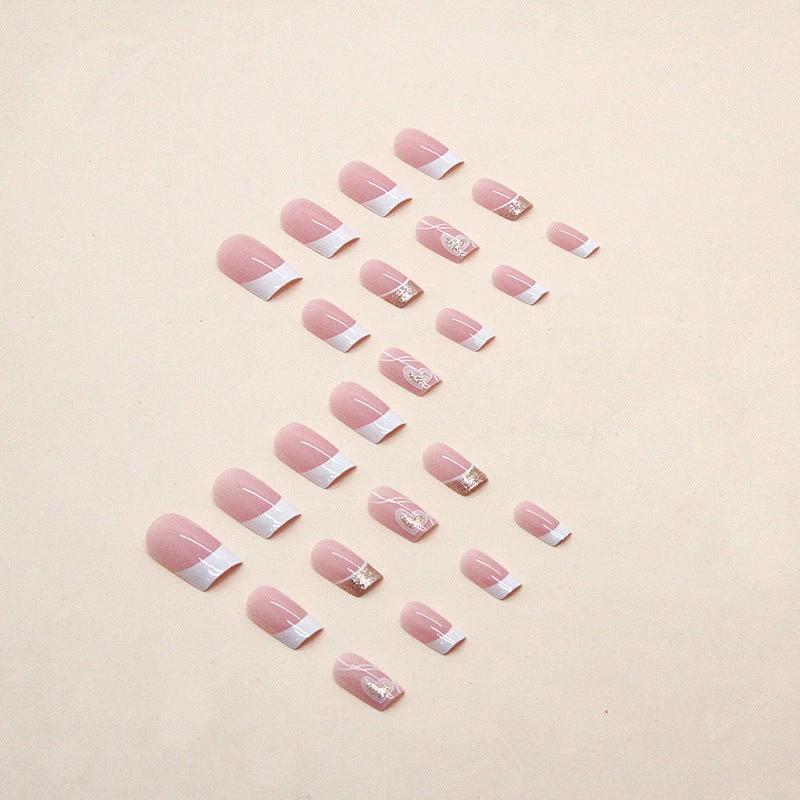 Women's Simple Love Sweet Wear Fake Nails by GJG Denim