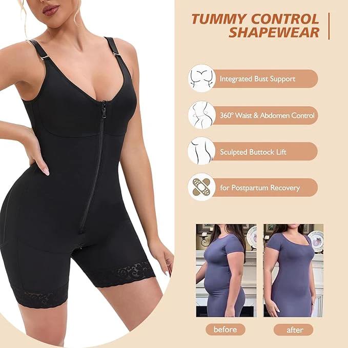 Fajas Colombianas Postpartum Full Shapewear For Women Tummy Control Body Shaper Butt Lifter With Zipper Crotch by GJG Denim