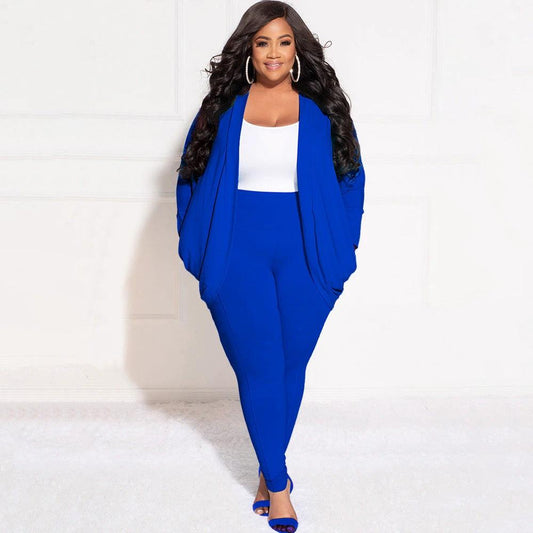 Cardigan And Leggings Plus Size Suit For Women by GJG Denim
