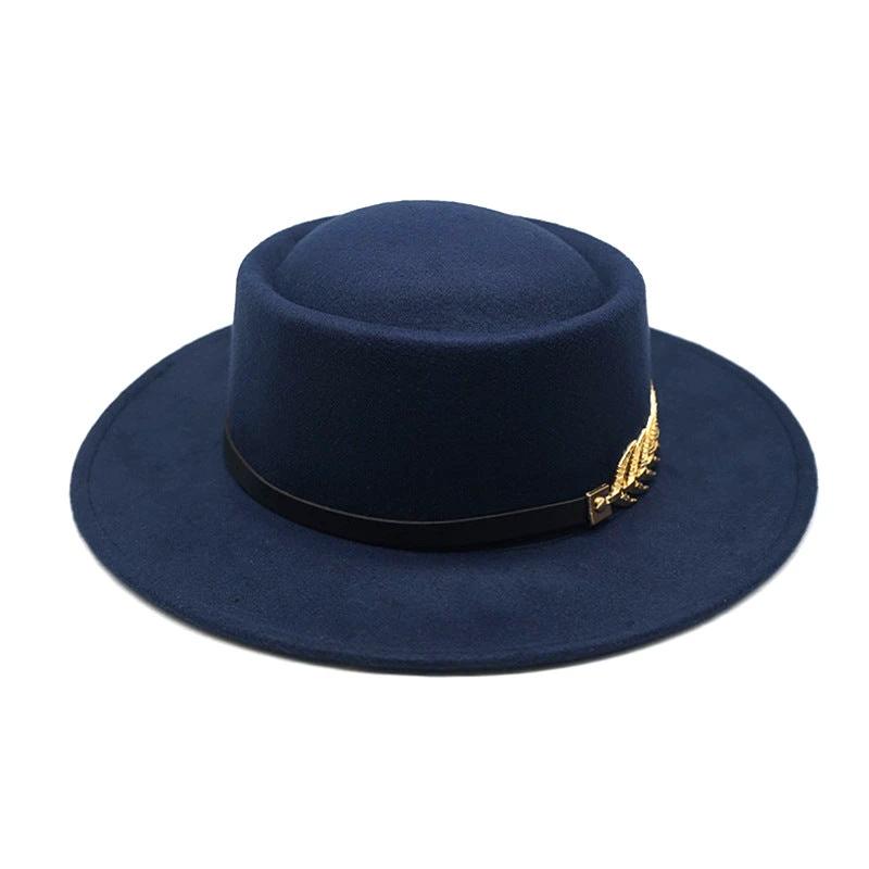 Retro Wide-Brimmed Wool Jazz Hat For Men by GJG Denim