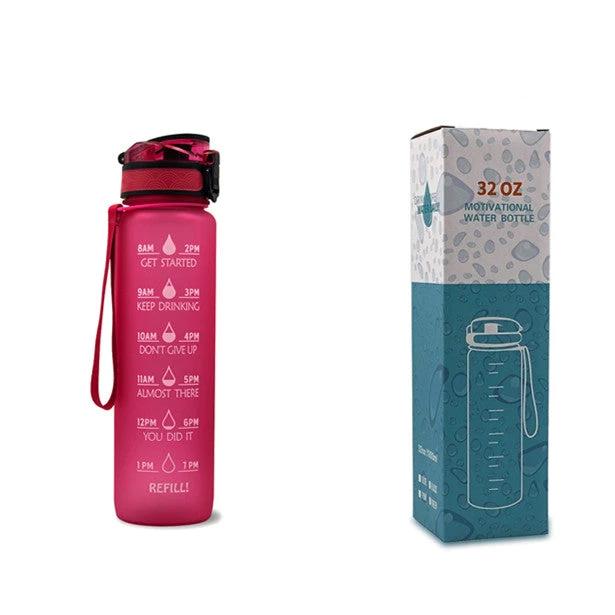 1L Tritan Water Bottle With Time Marker Bounce Cover Motivational Water Bottle Cycling Leakproof For Sports Fitness by GJG Denim