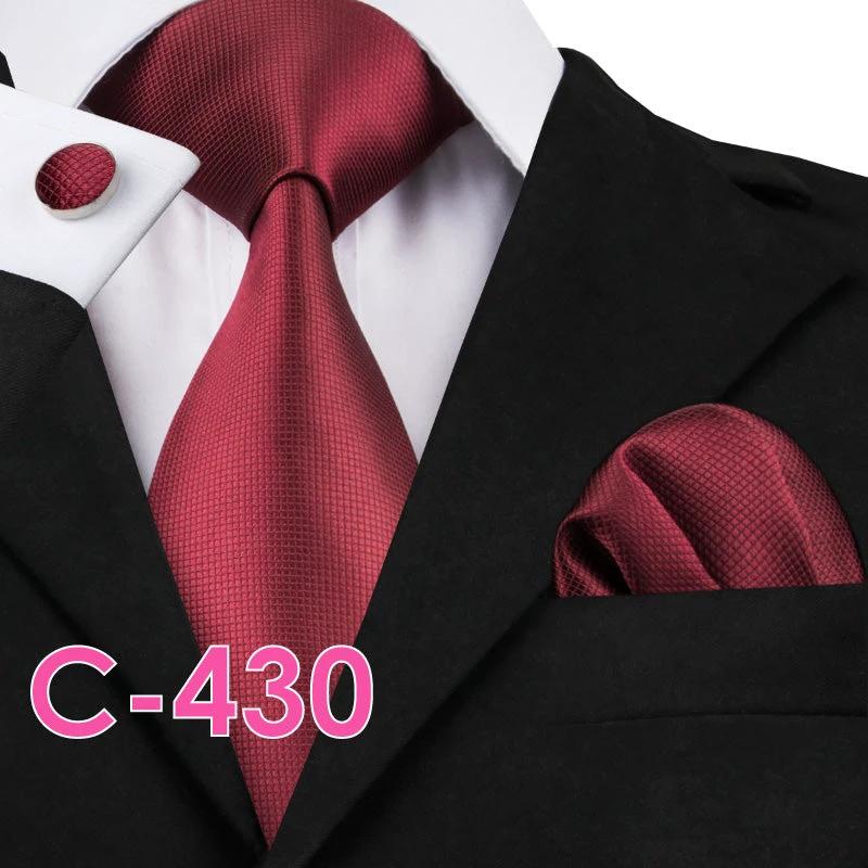 Solid Color Ribbed Collar Tie Set for Men by GJG Denim