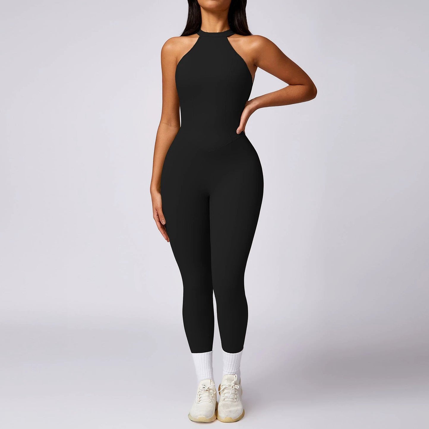 Beauty Back Yoga Jumpsuit Women's Outdoor Running Tight Sports Quick-drying Workout Clothes by GJG Denim