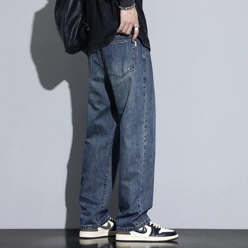 Men's Fleece Lined Retro Straight Leg Jeans by GJG Denim