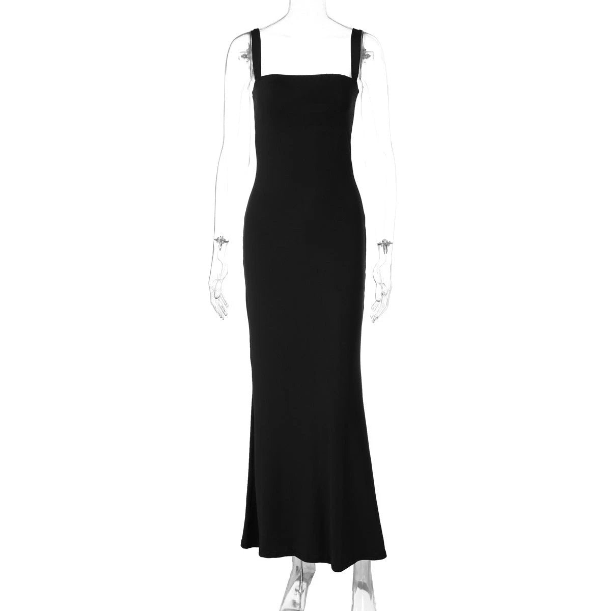Solid Color Sleeveless Slim Strap Dress by GJG Denim