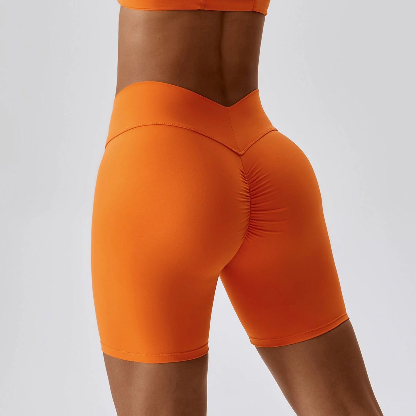 Zechuang European And American Nude Feel Tight Yoga Shorts Women by GJG Denim