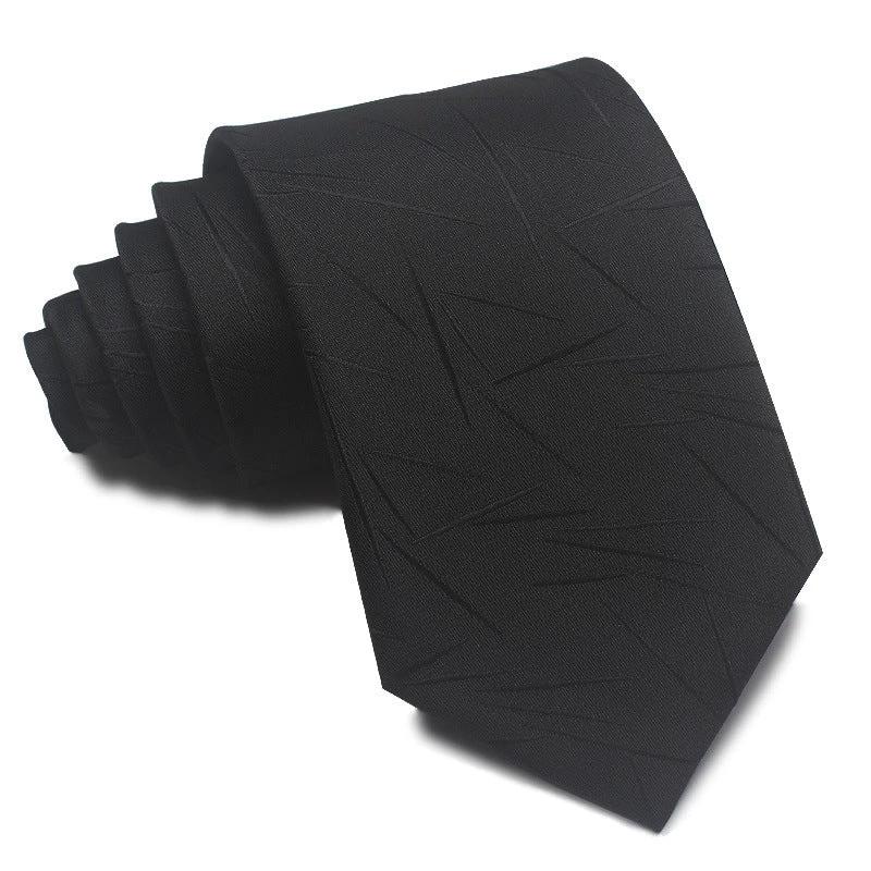 Men's 8CM Polyester Jacquard Striped Ties by GJG Denim