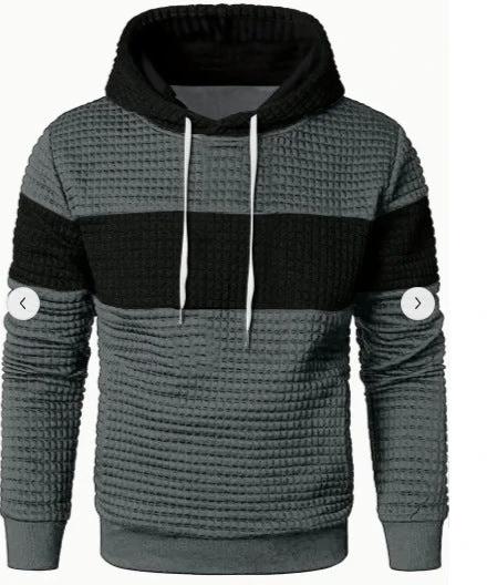 Men's Hooded Long-sleeved Sweater w/ Drawstring by GJG Denim