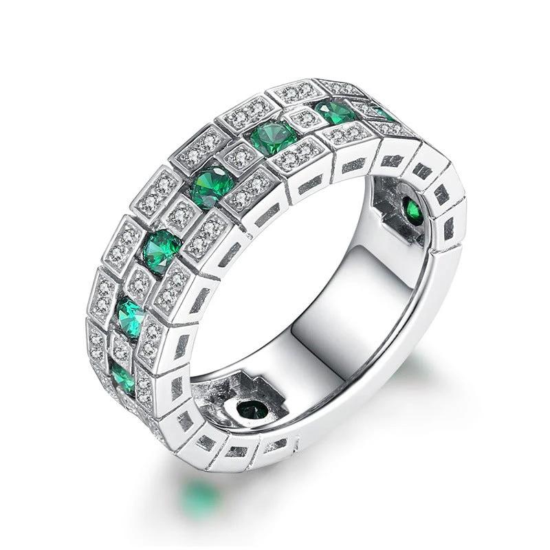 Retro Full-Crystal Wide Style Men's Ring by GJG Denim