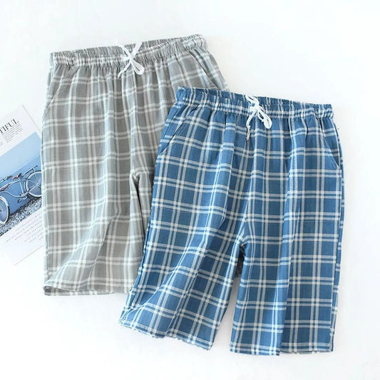Cotton Cropped Pants Loose Casual Pajama Shorts Summer by GJG Denim