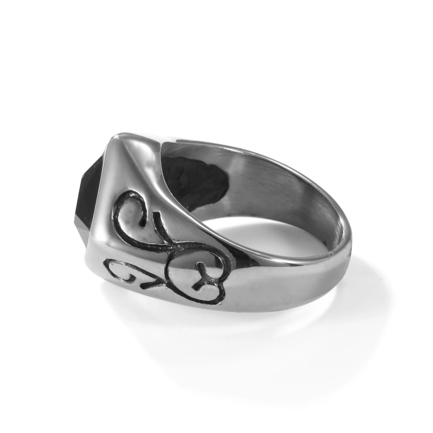 Square Twisted Ring Titanium Steel Ring For Men by GJG Denim