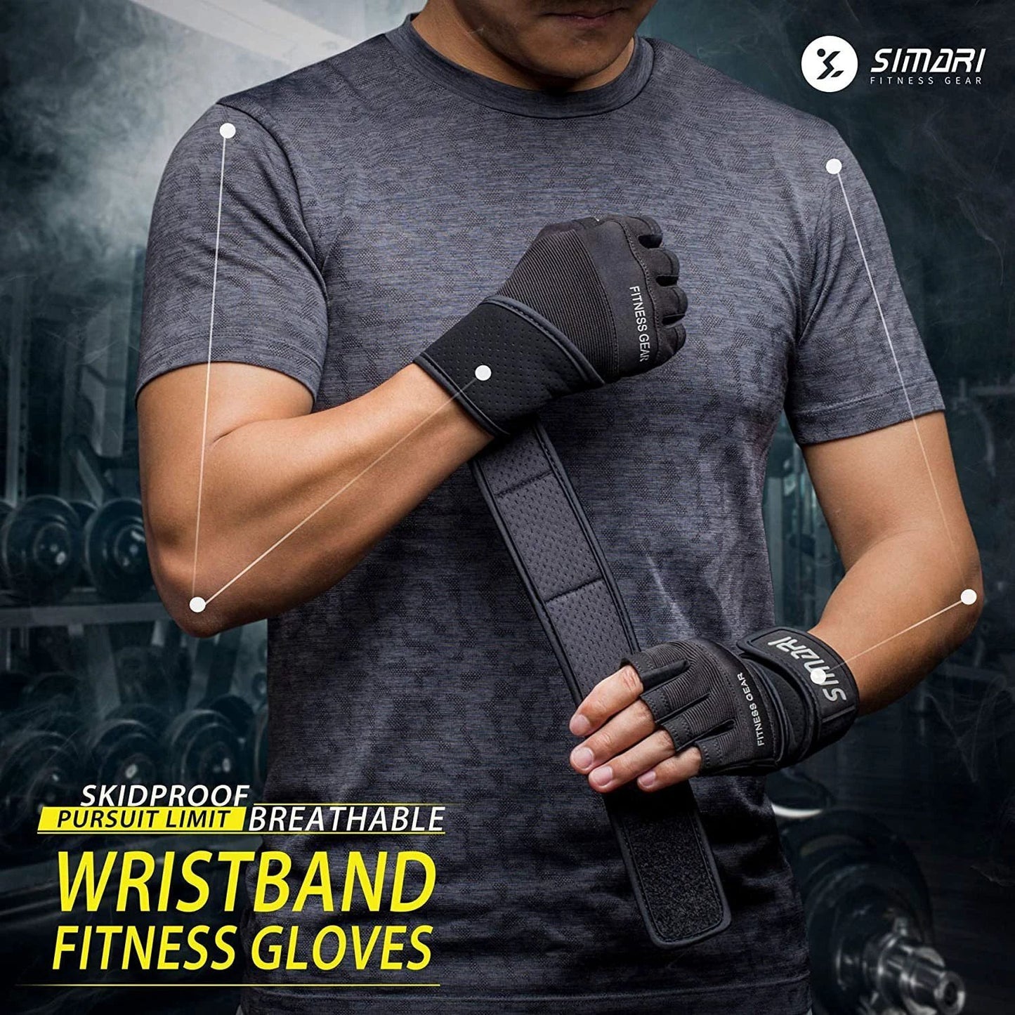 Men's Simplicity All-Match Sports Fitness Short Finger Gloves by GJG Denim