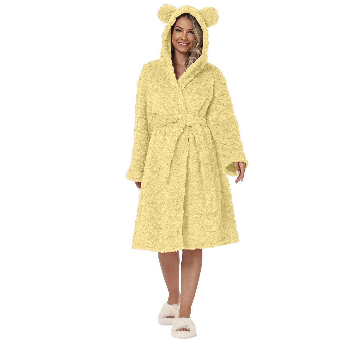 Bathrobe Night-robe Love Flannel Sweet Cute by GJG Denim