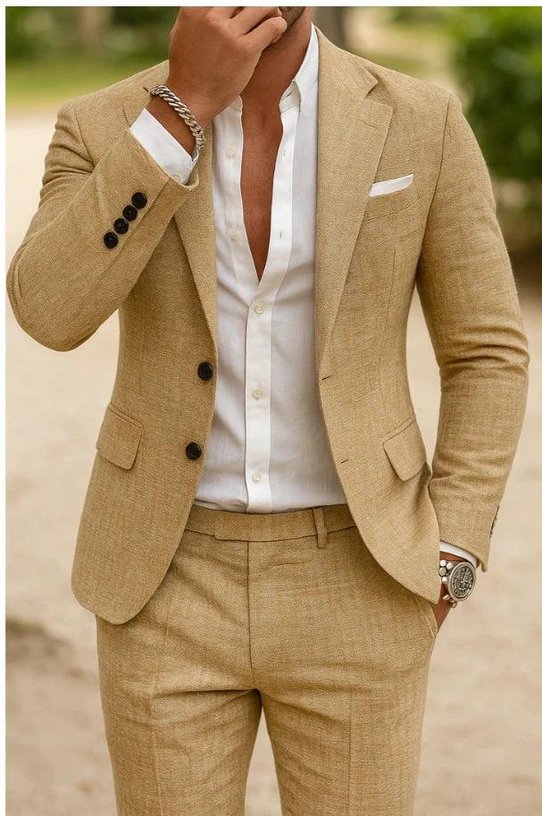 Men's Casual Two-piece Suit by GJG Denim