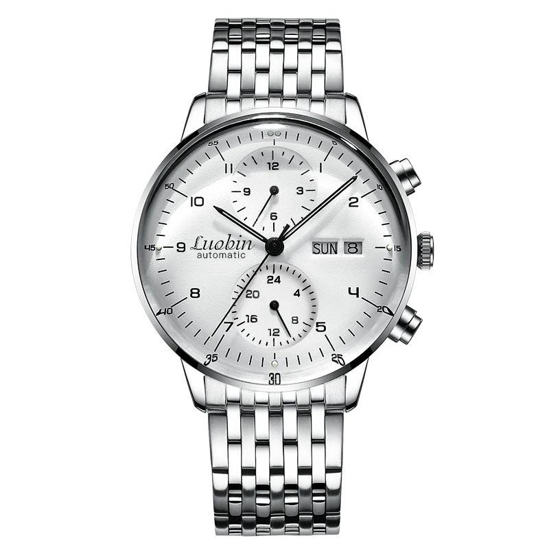 Fully Automatic Mechanical Multifunctional Business Simple Luminous Waterproof Watch For Men by GJG Denim
