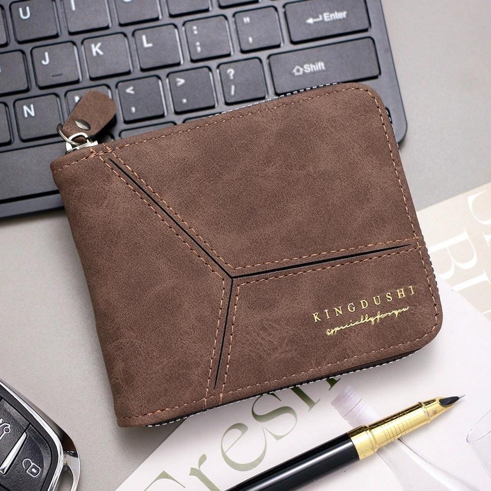 Matte Stitching Men's Short Wallet Multiple Card Slots by GJG Denim