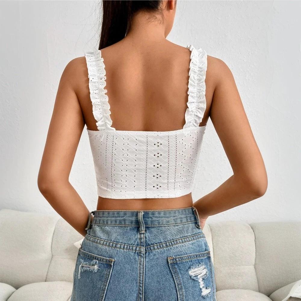 Women's Elegant Lace Camisole Flattering Top by GJG Denim