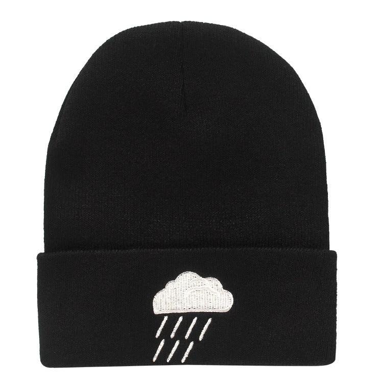 Men's Woolen Weather Embroided Knitted Beanie by GJG Denim