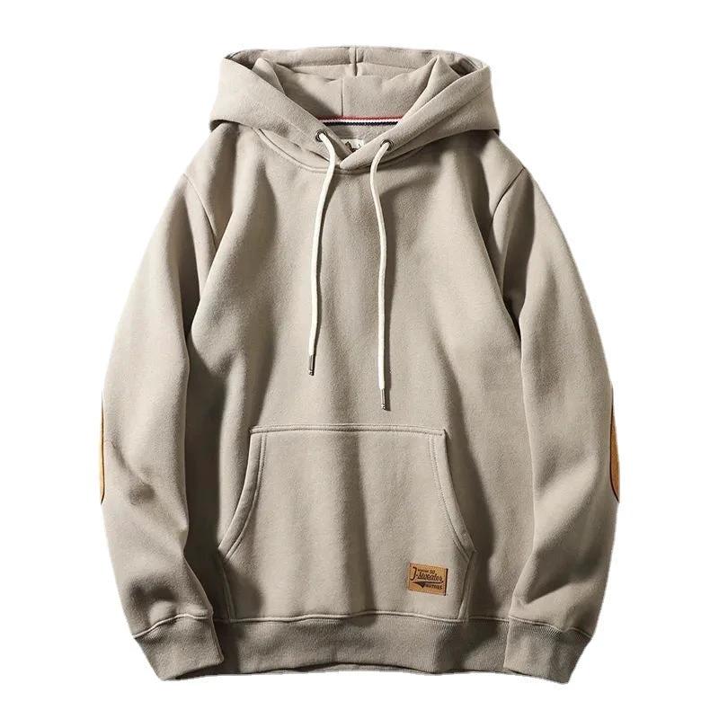 Men's Thick Warm Affixed Cloth Embroidered Hoodies by GJG Denim