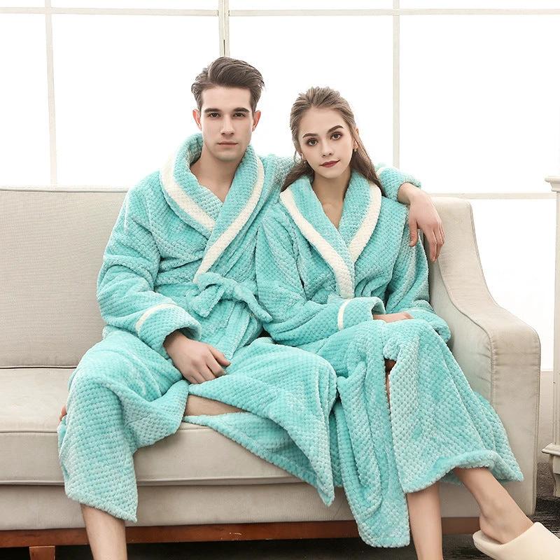 Women Pajamas Couple Gown Bathrobe Winter Robe by GJG Denim