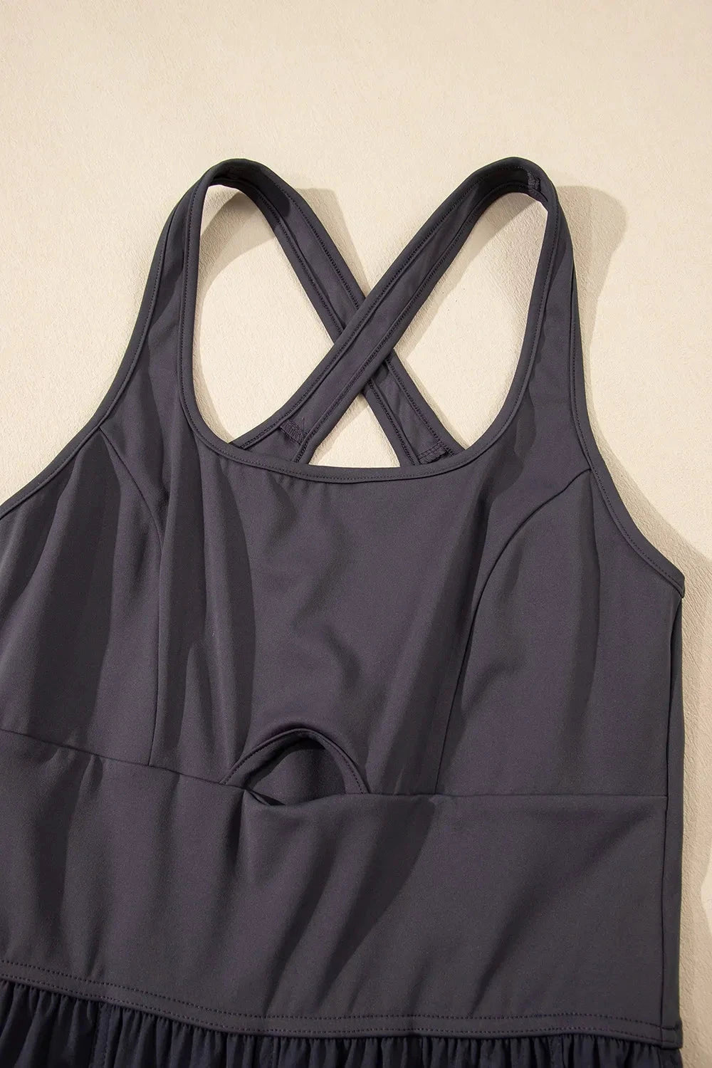 Cutout Square Neck Wide Strap Active Jumpsuit by Lady Ros