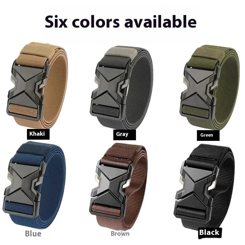 Men's Toothless Automatic Woven Buckle Belt by GJG Denim