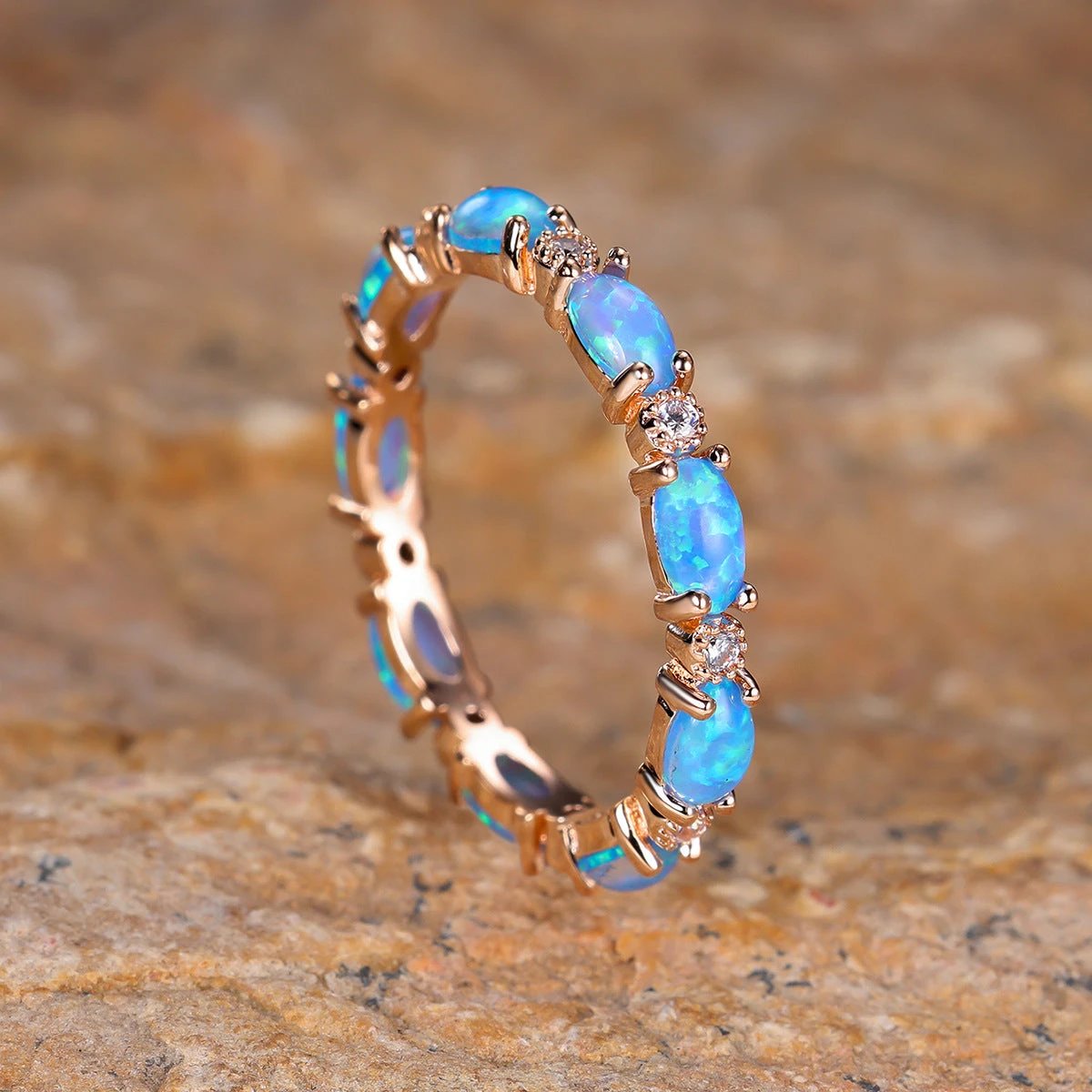 Platinum Heart-shaped Full Of Diamond Opal Ring by GJG Denim