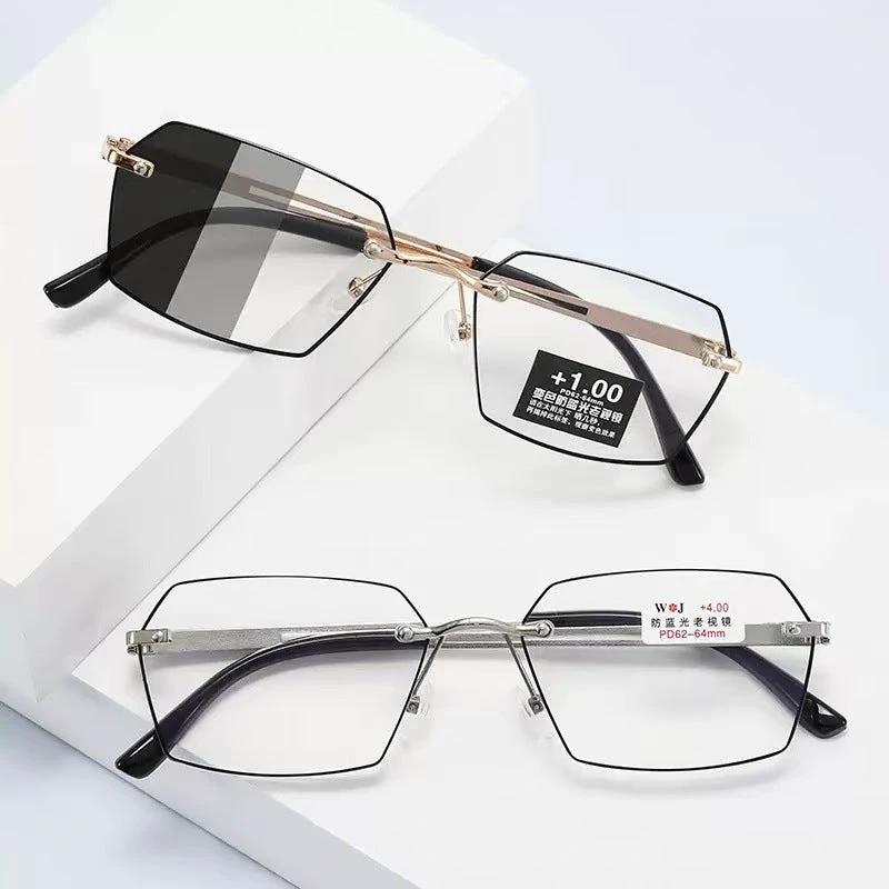 Men's Glasses With Frameless Color-Changing Lenses by GJG Denim