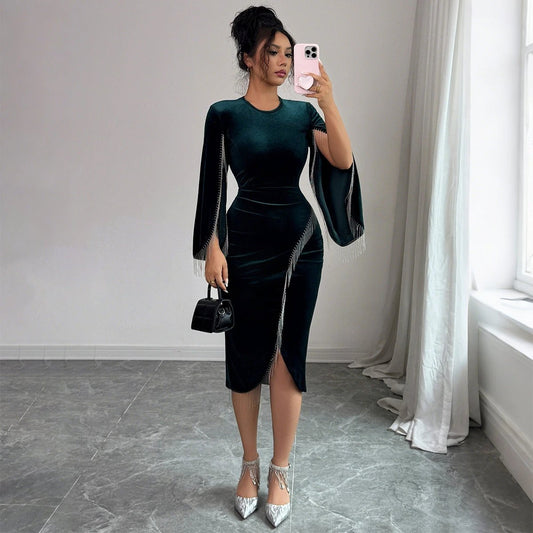 High-end Long Sleeve Dress Women's Clothing by GJG Denim