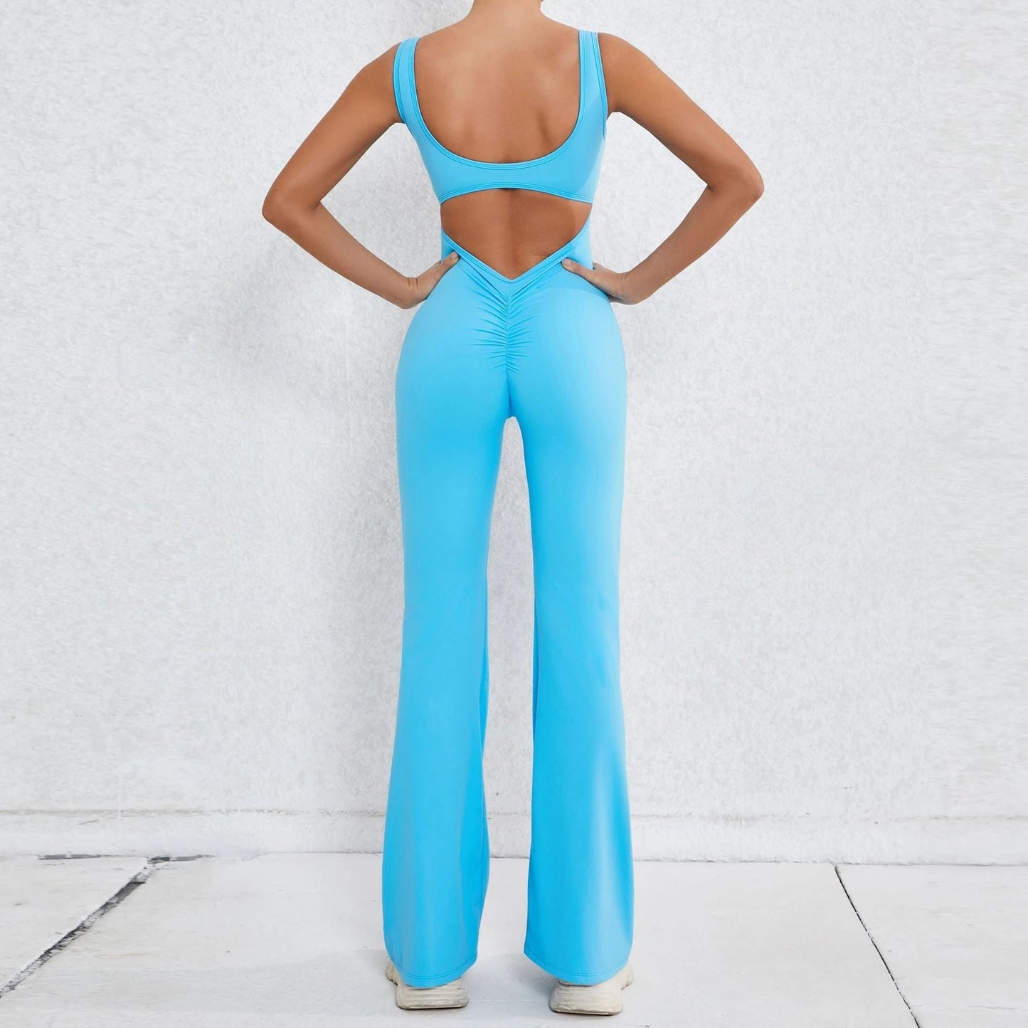 Hollow-out Beauty Back Sports Workout Clothes Jumpsuit by GJG Denim