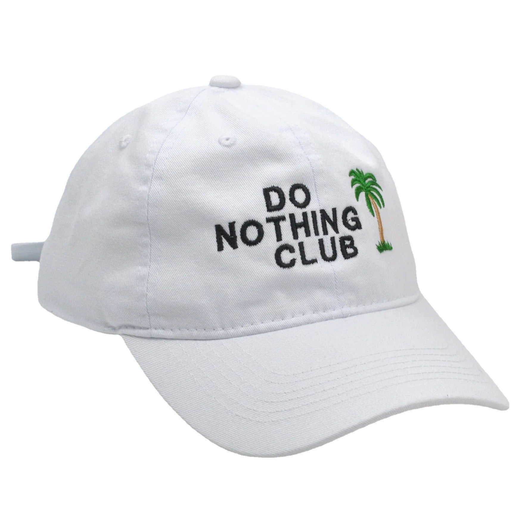 Men's "Do Nothing Club" Palm Embroidery Baseball Cap by GJG Denim