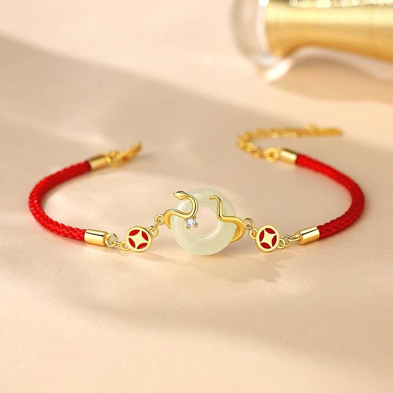 New Original Coin Spirit Snake Red Rope Bracelet by GJG Denim
