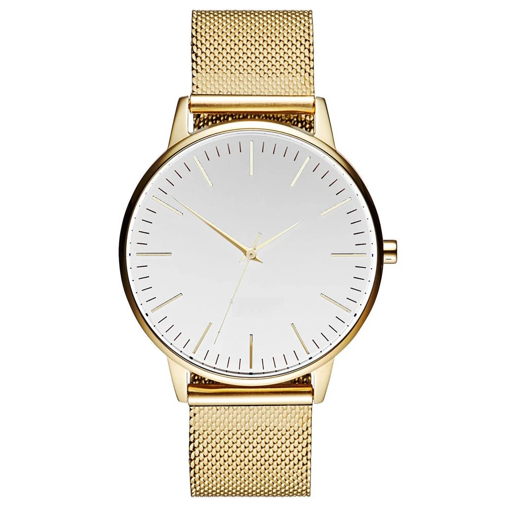 Casual Ultra-thin Fashion Quartz Watch With A Metal Mesh Band For Men by GJG Denim