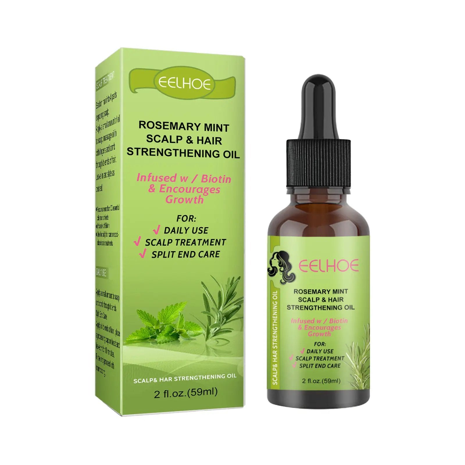 Rosemary Mint Hair Growth Fluid Scalp Massage by GJG Denim