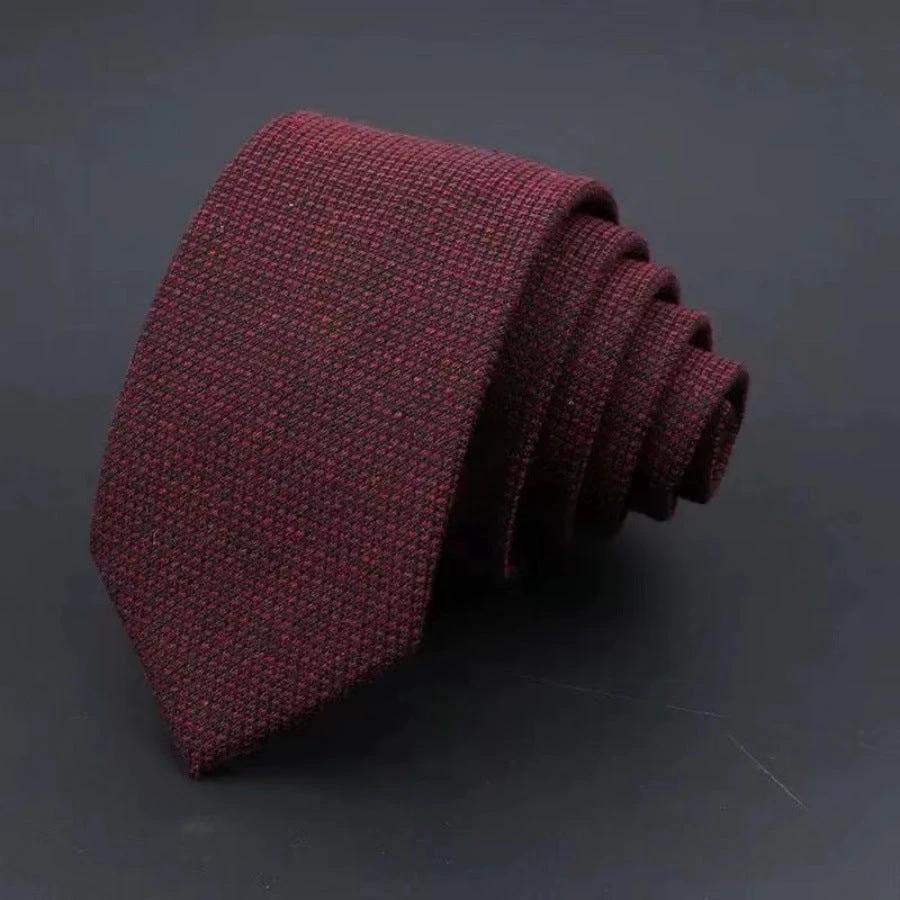 Men's Thickened Sanded Fabric Striped Solid Color Cotton Tie by GJG Denim