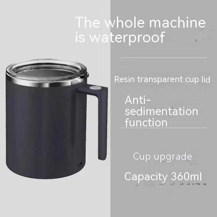 Portable Smart Magnetic Automatic Mixing Coffee Cup Rechargeable Rotating Home Office Travel Stirring Cup by GJG Denim