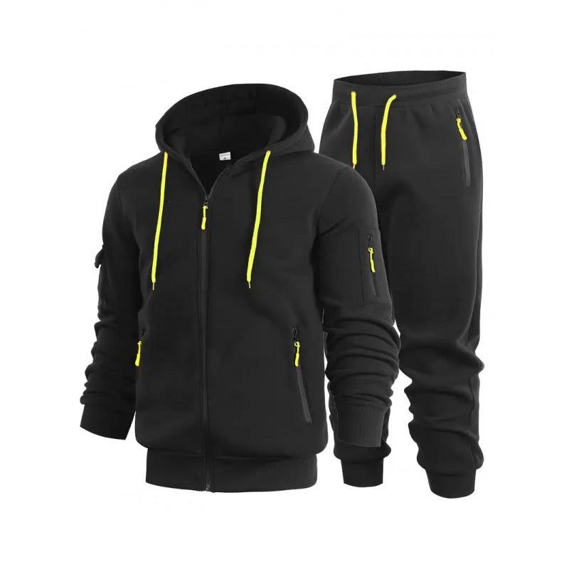 Men's Zip-Up Hoodie With Arm Pockets And Sweatshirt by GJG Denim